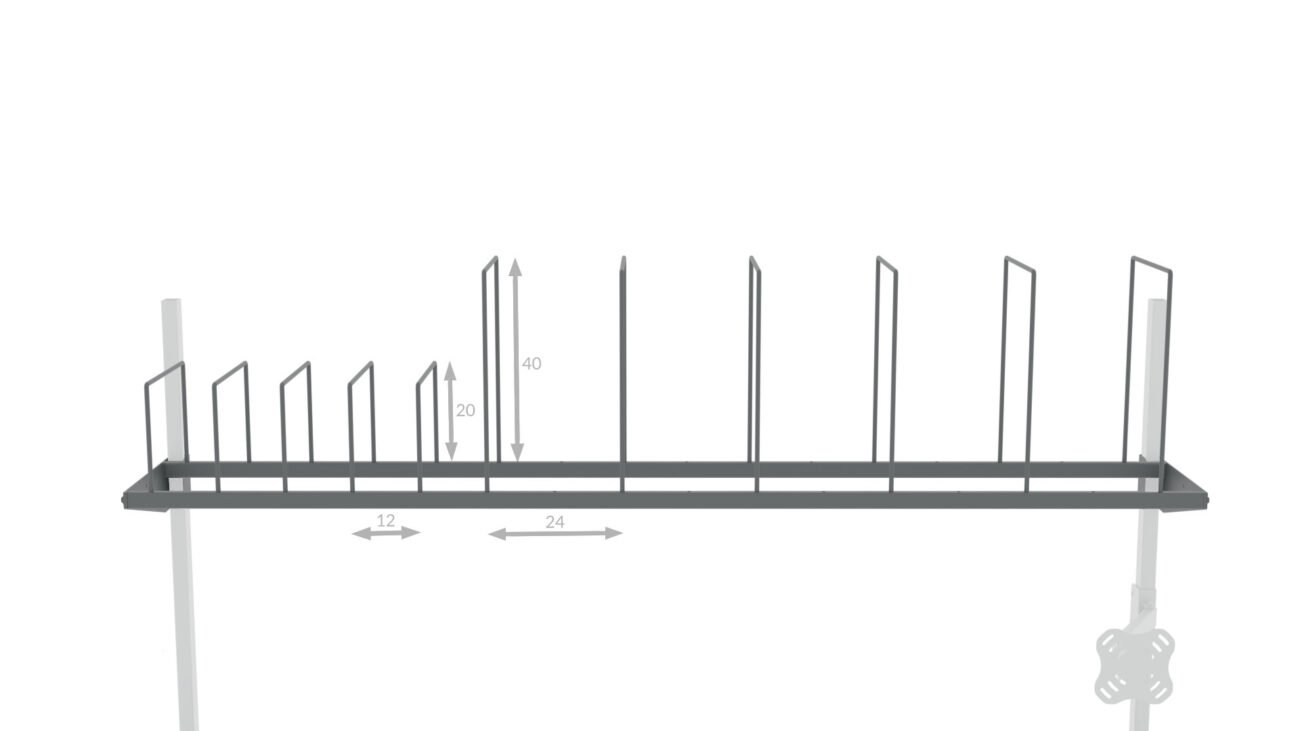 Półka na kartony do stołu 120x30 cm RA Construction detal