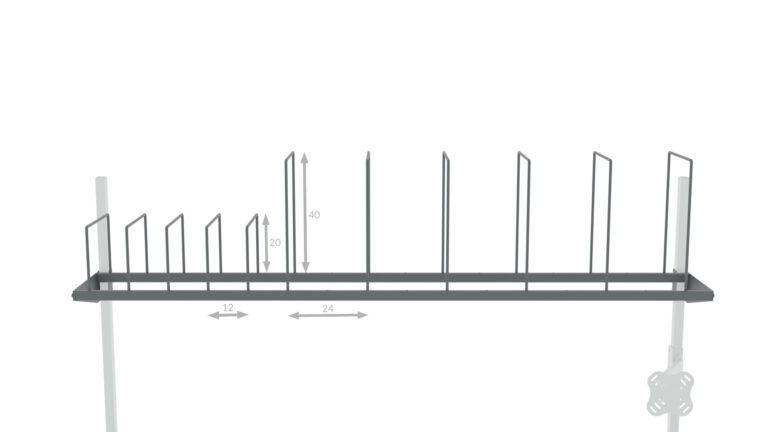 Półka na kartony do stołu 120x30 cm RA Construction detal