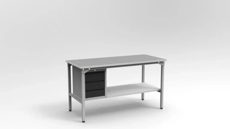 Stół warsztatowy z metalowym blatem & szafką 3-szufladową – SC-3-0002