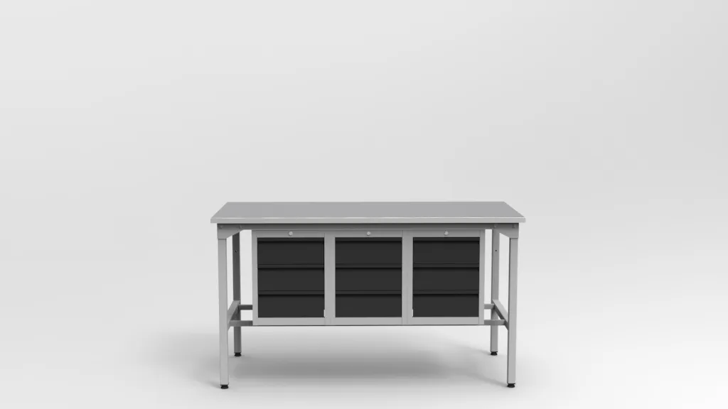 stół ślusarski z szafkami metalowymi sc-3-0007-2