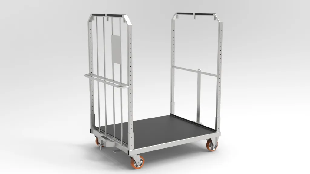 wózek transportowy z pasami zabezpieczającymi RA Construction