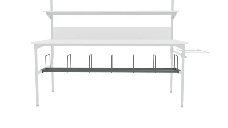 Półka na kartony 200×30 cm pod blatem stołu RA Construction detal