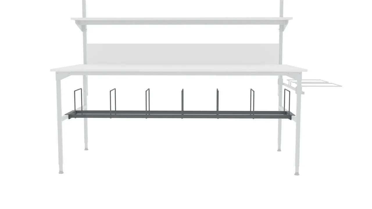 Półka na kartony 200×30 cm pod blatem stołu RA Construction detal