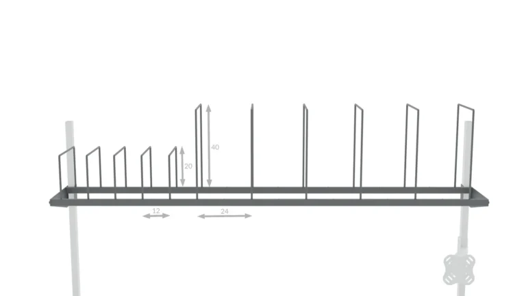 Półka na kartony do stołu 160×30 cm RA Construction-detal