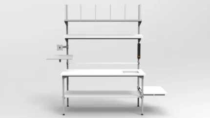 Stół do pakowania 160×70 cm z wagą w blacie RA Construction PC-3-0004-front