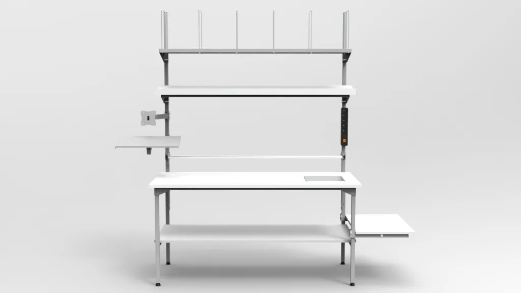 Stół do pakowania 160×70 cm z wagą w blacie RA Construction PC-3-0004-front